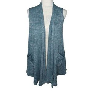 Logo by Lori Goldstein Open Vest Mixed Green XS